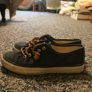 Blue sperry sneakers